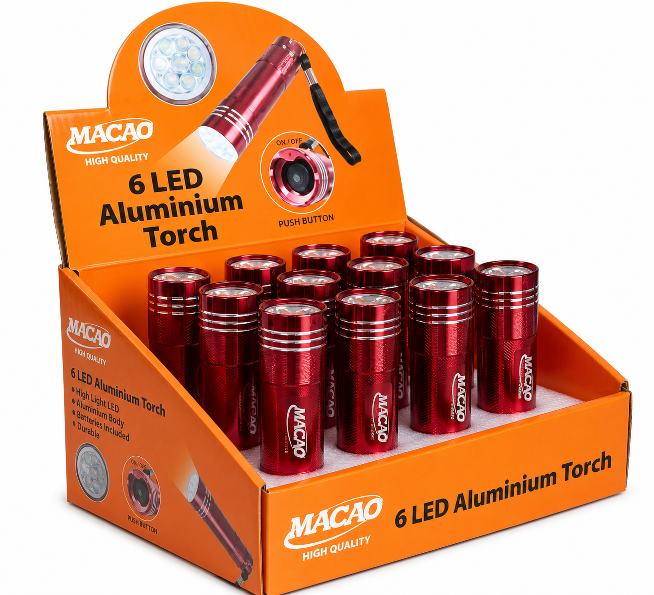LINTERNA 6 LED DE METAL DE BOLSILLO MACAO